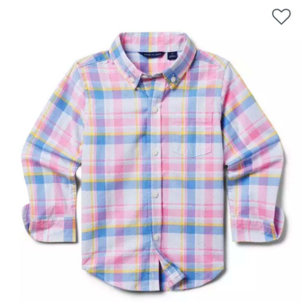 Janie and Jack - Madras Plaid Shirt in perfect pink plaid - 18-24m